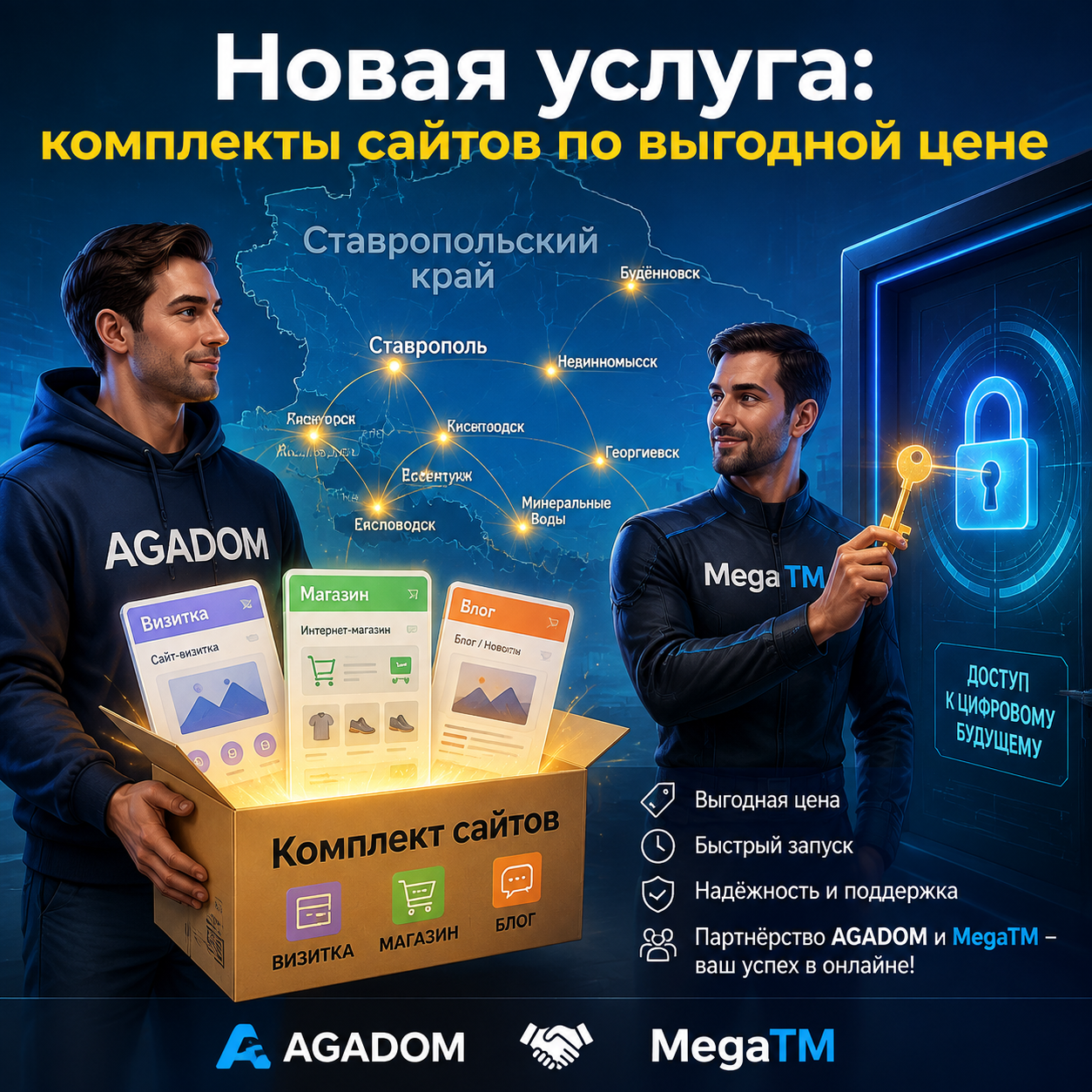 Получите комплект Вебсайтов не дорого от МегаТМ и Агадом